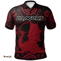 St. George Rugby Polo Shirt - Custom Indigenous Dragons Polo Shirt RLT13