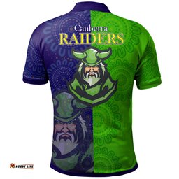Raiders Polo Shirt - Custom Raiders Rugby Aboriginal Style Polo Shirt RLT13