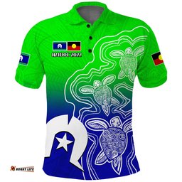 NAIDOC Week 2022 Polo Shirt Torres Strait Islanders with Aboriginal Turtles