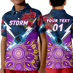 Custom Personalised Storm ANZAC Polo Shirt Indigenous Vibes