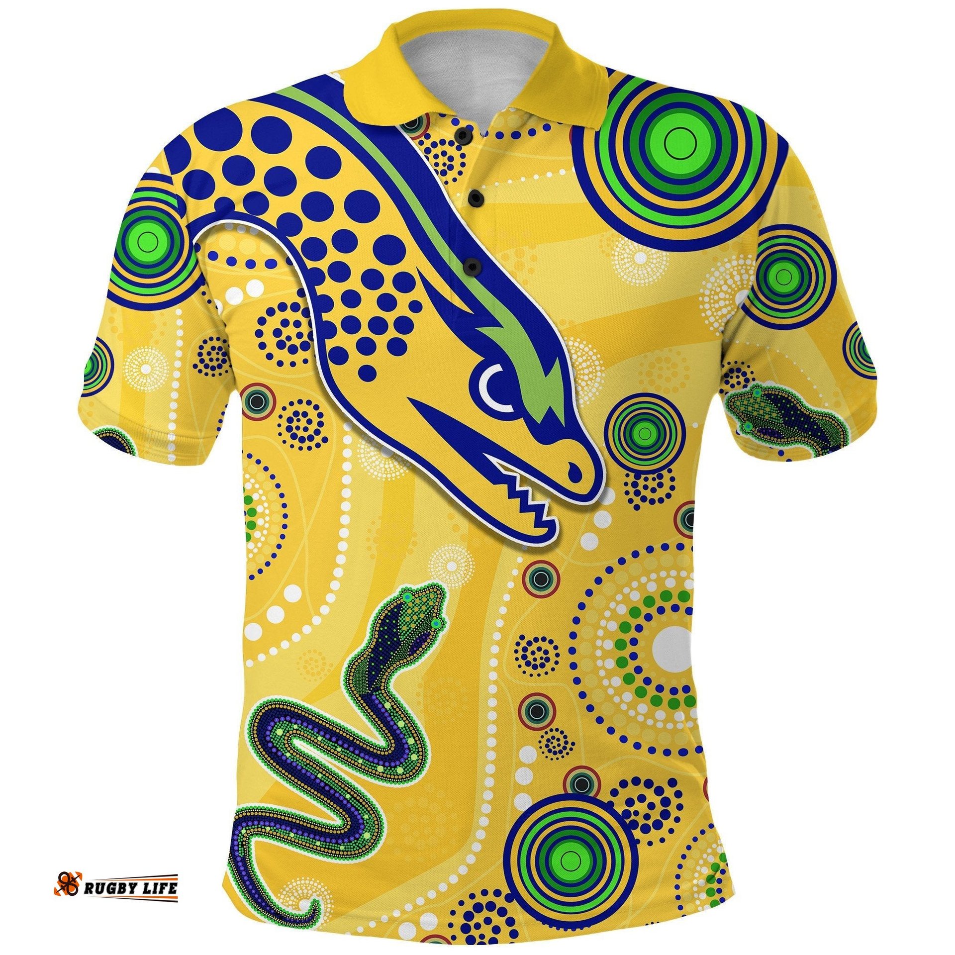 Eels Indigenous Polo Shirt Competitive Version Gold