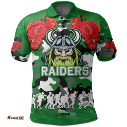 Anzac Day Polo Shirt Raiders Army Style