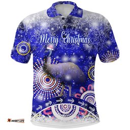 Australia Emu Christmas Polo Shirt Original Style - Blue