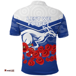 Kangaroos Anzac Day Indigenous Art Polo Shirt -