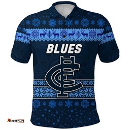 Carlton Blues Polo Shirt Christmas Simple Style