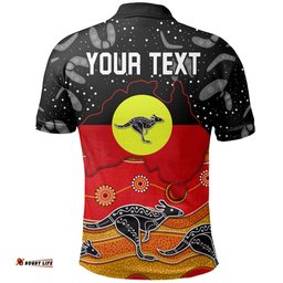 Custom Personalised Aboriginal Flag Polo Shirt Map Aussie