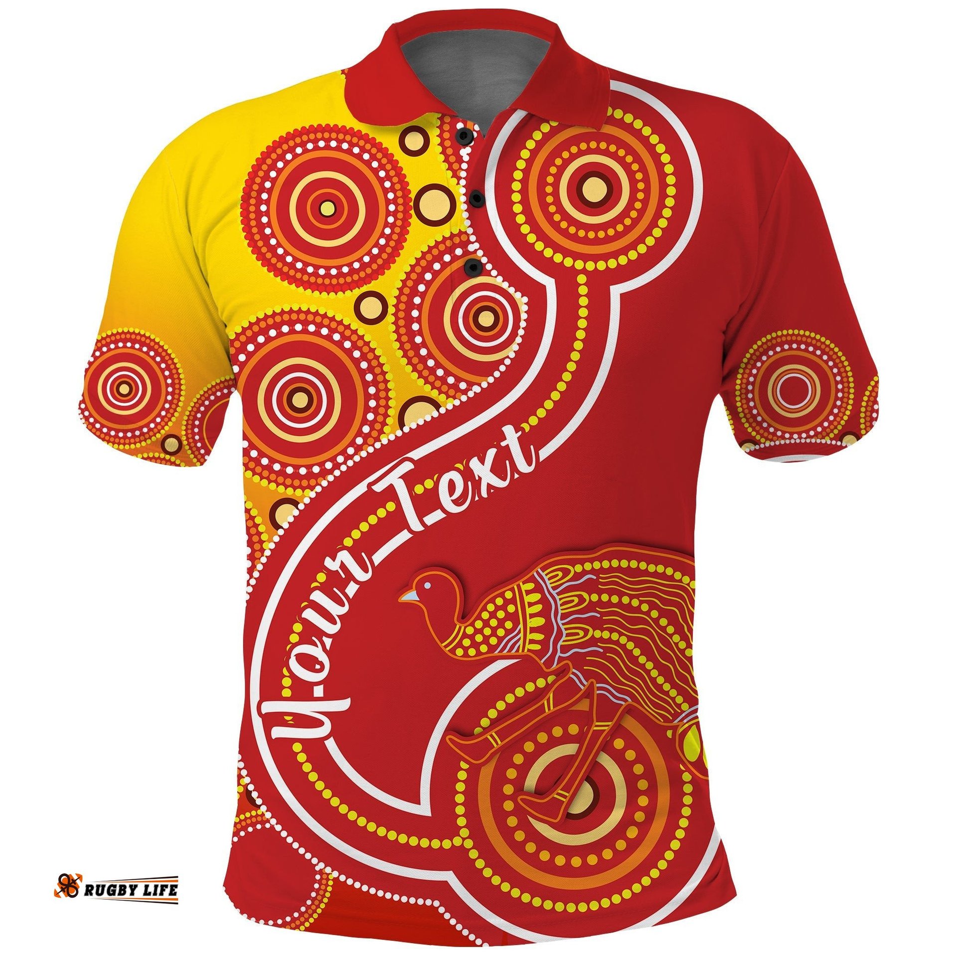 Custom Personalised King Island Polo Shirt Emu Aboriginal Tasmania Australia