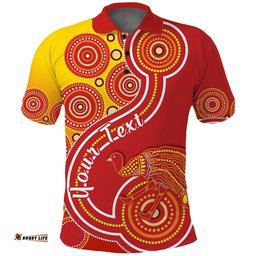 Custom Personalised King Island Polo Shirt Emu Aboriginal Tasmania Australia