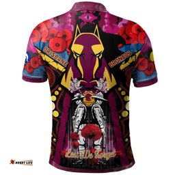Broncos Rugby Aboriginal Anzac Day Custom Polo Shirt - Remembrance Indigenous With Poppy Flower RLT13