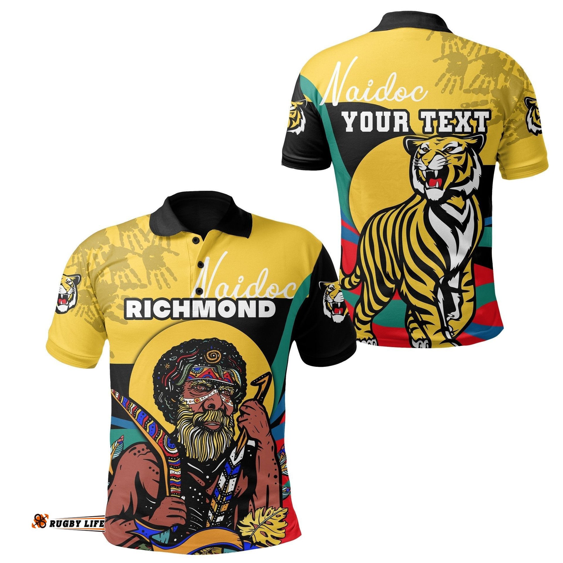 Custom Personalised Richmond Naidoc Week Polo Shirt Tigers Indigenous Special Style