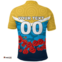 Custom Personalised Titans Anzac Day Indigenous Art Polo Shirt -