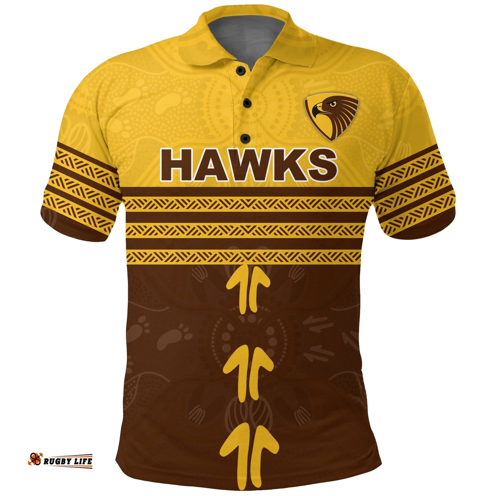 Hawthorn Polo Shirt - Aboriginal Dot Painting -