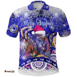 Australian Boomerang Indigenous Vibes Christmas Polo Shirt Original Style - Blue