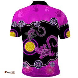Aboriginal Lizard Polo Shirt Attracted Australia Version Purple