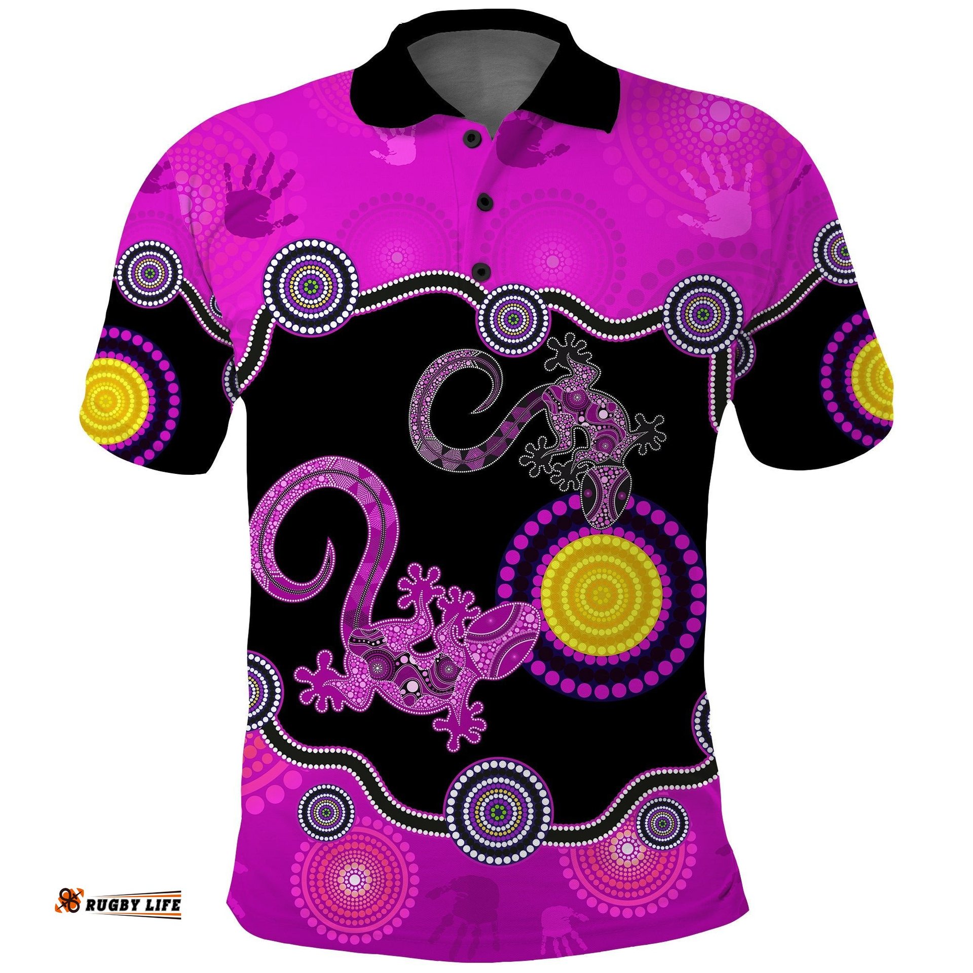 Aboriginal Lizard Polo Shirt Attracted Australia Version Purple