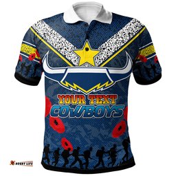 Cowboys Rugby Polo Shirt - Custom Anzac Cowboys Polo Shirt RLT13