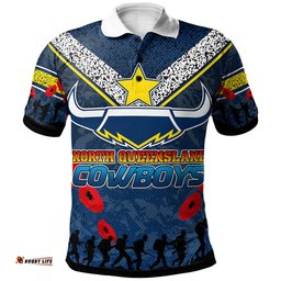 Cowboys Rugby Polo Shirt - Custom Anzac Cowboys Polo Shirt RLT13