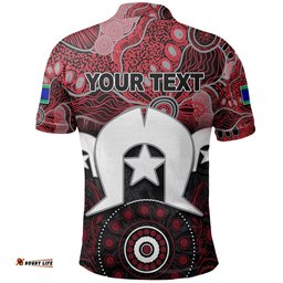 Custom Personalised Bombers Australian Football Torres Strait Islanders Mix Aboriginal Polo Shirt