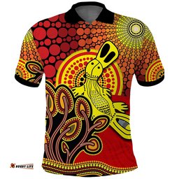 Custom Personalised Aboriginal Platypus Polo Shirt Tree On The Hill Sunshine