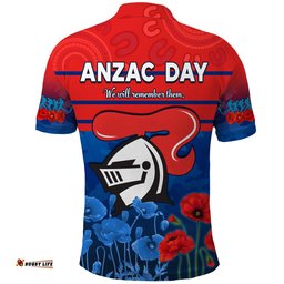 Custom Personalised Knights Anzac 2022 Polo Shirt Novocastrians Lest We Forget