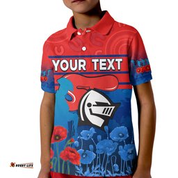 Custom Personalised Knights Anzac 2022 Polo Shirt Novocastrians Lest We Forget