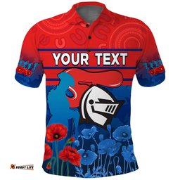 Custom Personalised Knights Anzac 2022 Polo Shirt Novocastrians Lest We Forget
