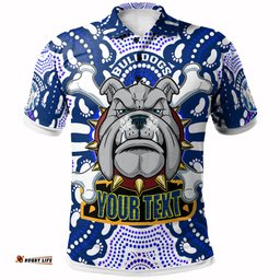 Bulldogs Rugby Indigenous Custom Polo Shirt - Canterbury-Bankstown Super Berries Aboriginal Footprint RLT13