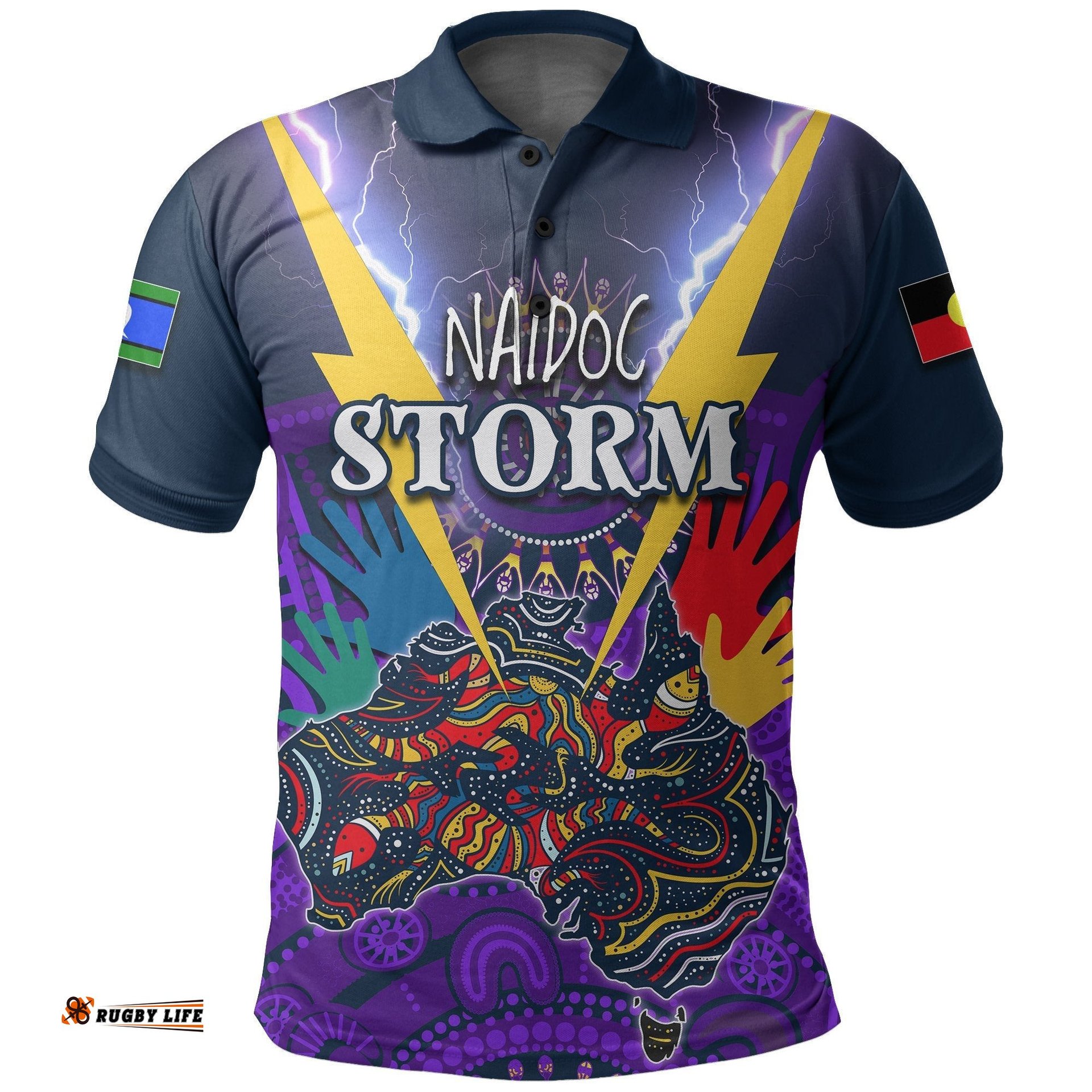 Naidoc Melbourne Storm Polo Shirt Aboriginal