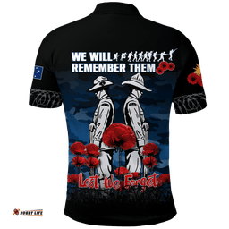 Australia ANZAC 2022 Polo Shirt Camouflage With Poppy Blue -
