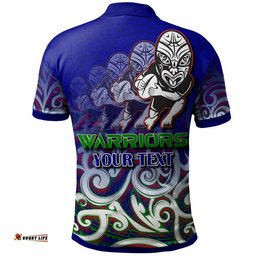 Warriors Rugby Polo Shirt - Custom Warriors Ruby Maori Patterns Polo Shirt