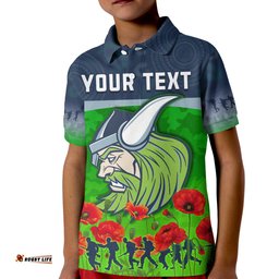 Custom Personalised Raiders Anzac 2022 Polo Shirt The Milk Lest We Forget