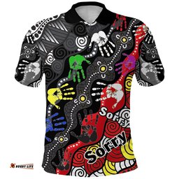Custom Personalised National Sorry Day Polo Shirt Version 03 - Australian Aboriginal