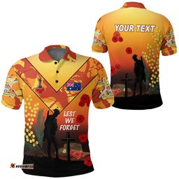 Vibe Hoodie Clothing - Custom Australia Anzac Lest We Forget 2022 - Orange Polo Shirt