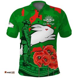 Custom Personalised Rabbitohs Anzac Day Polo Shirt South Sydney Camouflage Mix Aboriginal