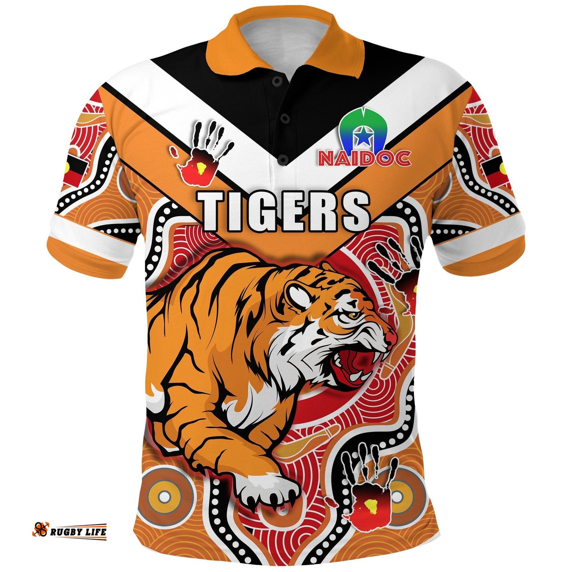 Tigers Naidoc 2021 Polo Shirt Wests Indigenous