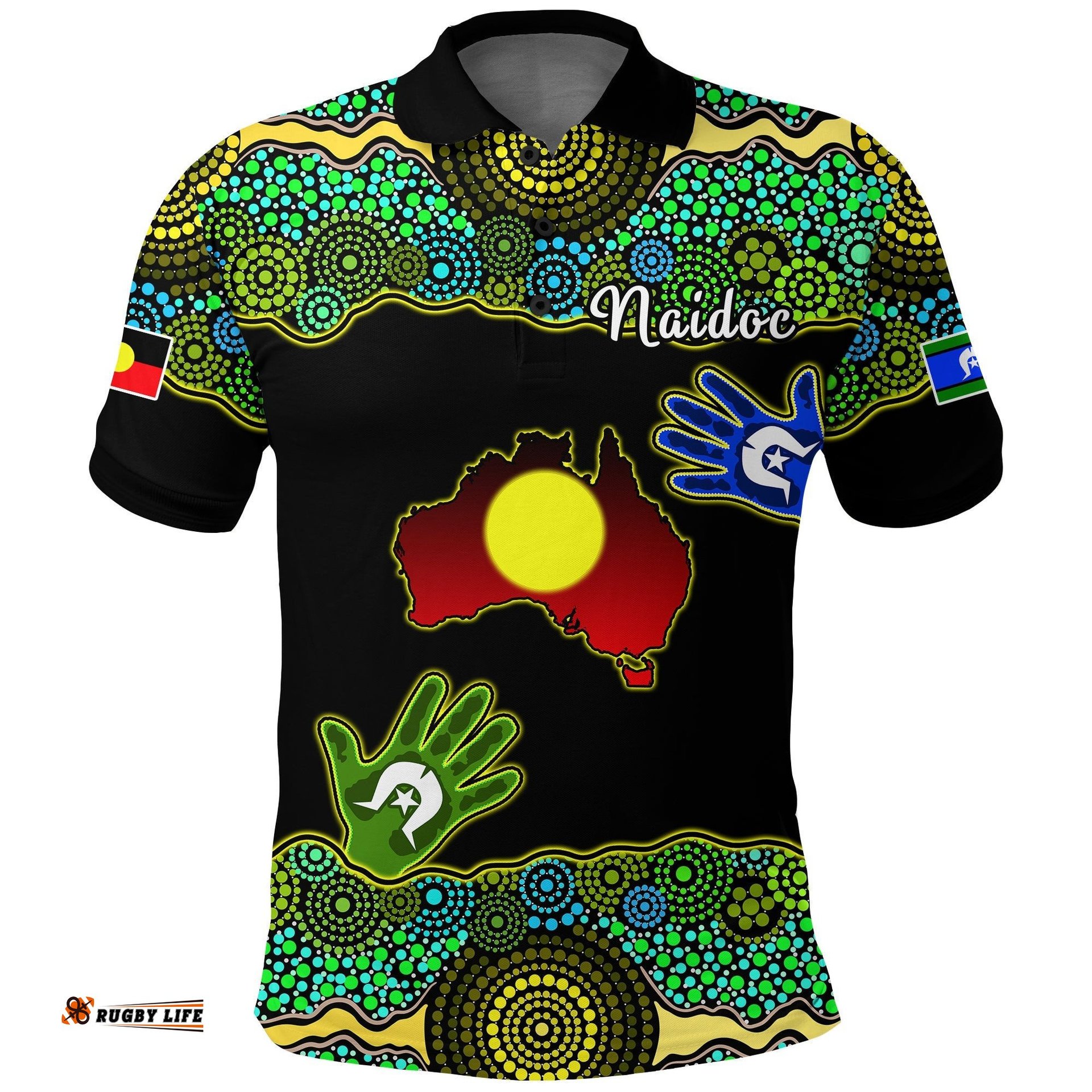 Naidoc Heal Country Polo Shirt Jacket Map Australia