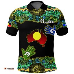 Naidoc Heal Country Polo Shirt Jacket Map Australia