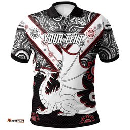 St. George Rugby Polo Shirt - Custom Aboriginal Dragons Polo Shirt RLT13