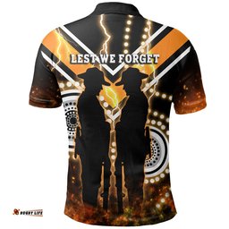 Wests Tigers Anzac Day Polo Shirt Version Aboriginal Tiger 3D