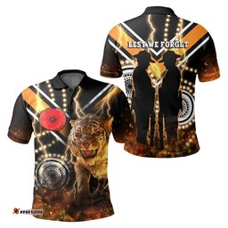 Wests Tigers Anzac Day Polo Shirt Version Aboriginal Tiger 3D