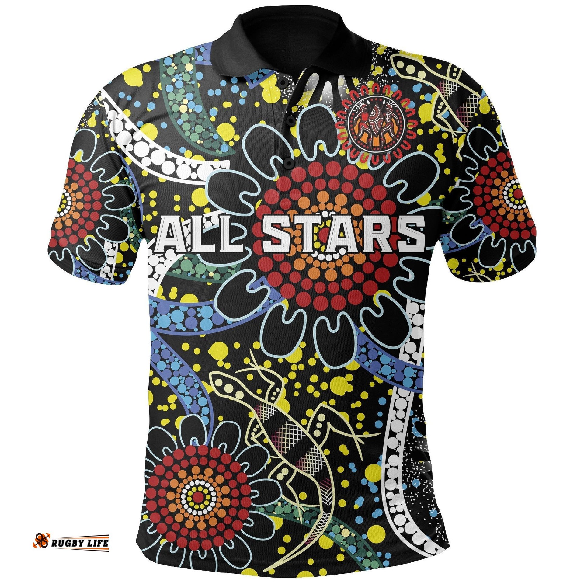 Australia Indigenous Rugby Polo Shirt All Stars Sporty Style