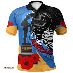 Force Rugby Polo Shirt - Custom Anzac Force Black Swans Mascot Polo Shirt RLT13