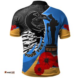 Force Rugby Polo Shirt - Custom Anzac Force Black Swans Mascot Polo Shirt RLT13