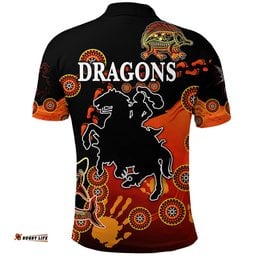 St. George Illawarra Dragons Polo Shirt 2021 Simple Indigenous - Red