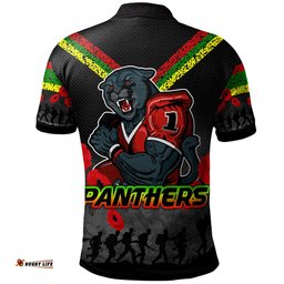 Panthers Rugby Polo Shirt - Custom Anzac Day Panthers RLT13