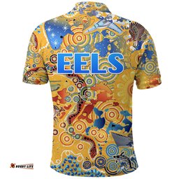 Parramatta Polo Shirt Eels Indigenous Naidoc Vibes - Gold