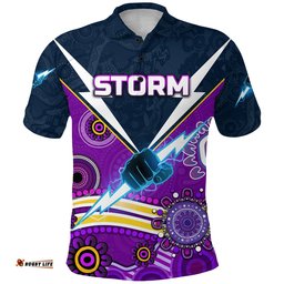 Custom Personalised Melbourne Storm Polo Shirt 2021 Indigenous, Custom Text And Number