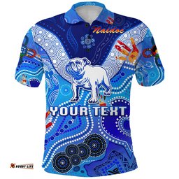 Canterbury-Bankstown Bulldogs Customize Polo Shirts NAIDOC Gradient Blue