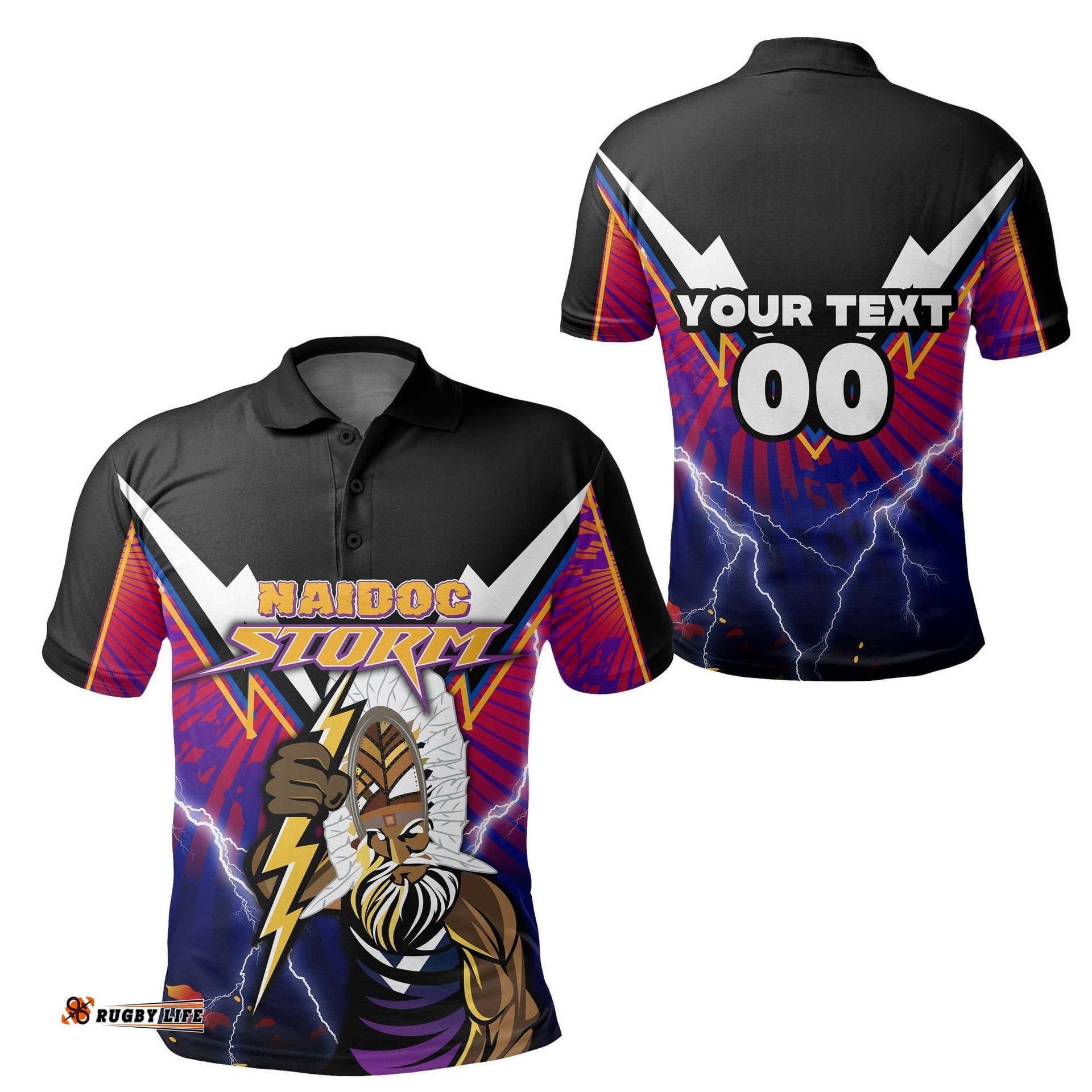 Custom Personalised Melbourne Storm Naidoc Week Polo Shirt Aboriginal Special Style
