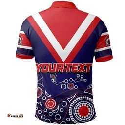 Custom Personalised Roosters Polo Shirt Aboriginal